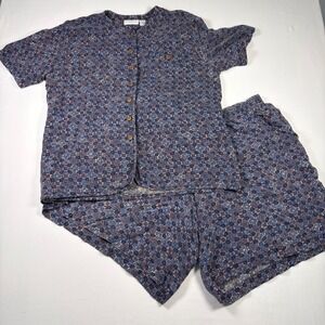 Vintage Elisabeth Pajama Set Floral Medallion Boho Grandmacore Cottage Women XL